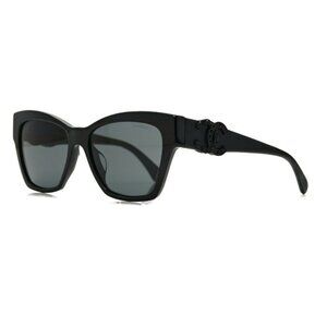 CHANEL 5456 Sunglasses with Black Crystal Logo